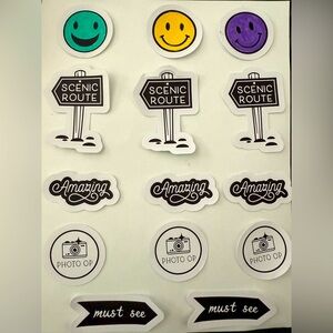 Colorful Smiley and Sign Stickers